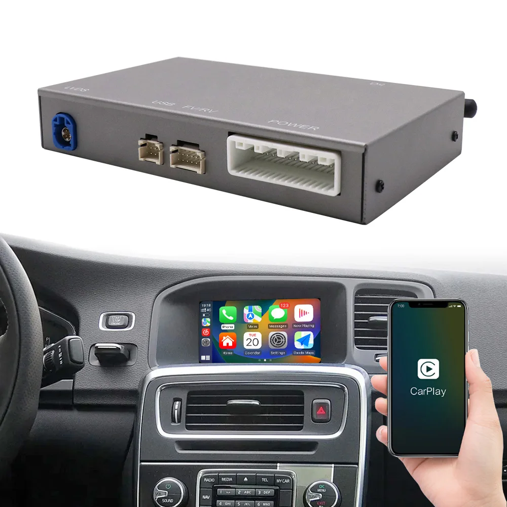 Caja decodificadora de interfaz automática inalámbrica Apple CarPlay Android, enlace de espejo para Volvo xc60 s60l v60 v40 s60, pantalla Multimedia de coche OEM