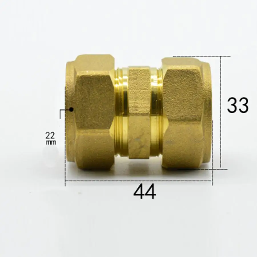 

Fit Tube OD 22mm Brass Compression Fitting Union Straight Connector Water Gas Fuel