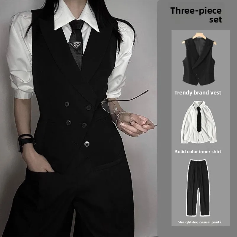 

Neuter Sle Busin Casual Vest Men's Tailored Fit Suit Jaet High Collar Double Slit Autumn Wear Single Button Fastening