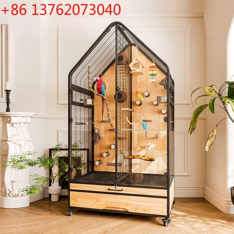 

Luxury bird cage parrot cage plus wrought iron household ecological cabinet Xuanfeng villa