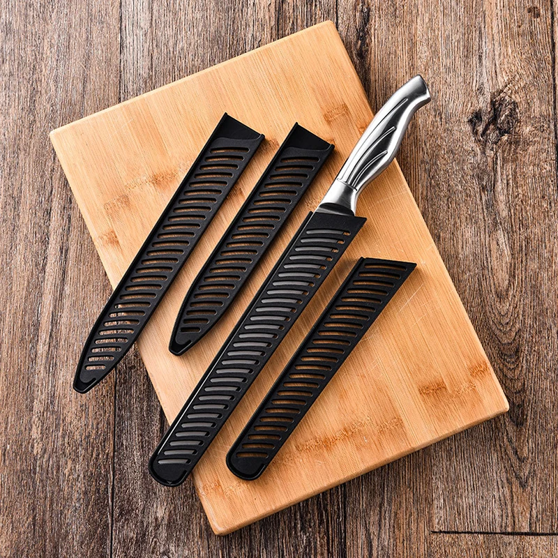 Knife Sheath Black Plastic Knife Covers Hollow Knife Blade Protector Cover Edge Guards Case Kitchen Accessories