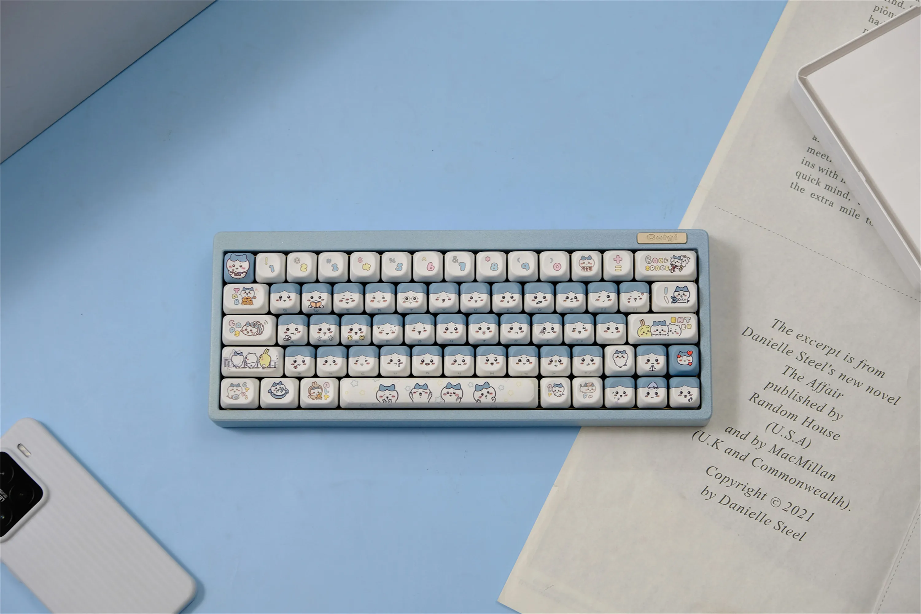 كاريكاتير Xiaoba Hatch Keycaps 126 مفتاح PBT المواد MOA XOA الملف الشخصي DYE-SUB شخصية للوحة المفاتيح الميكانيكية CHERRY MX Switch #1