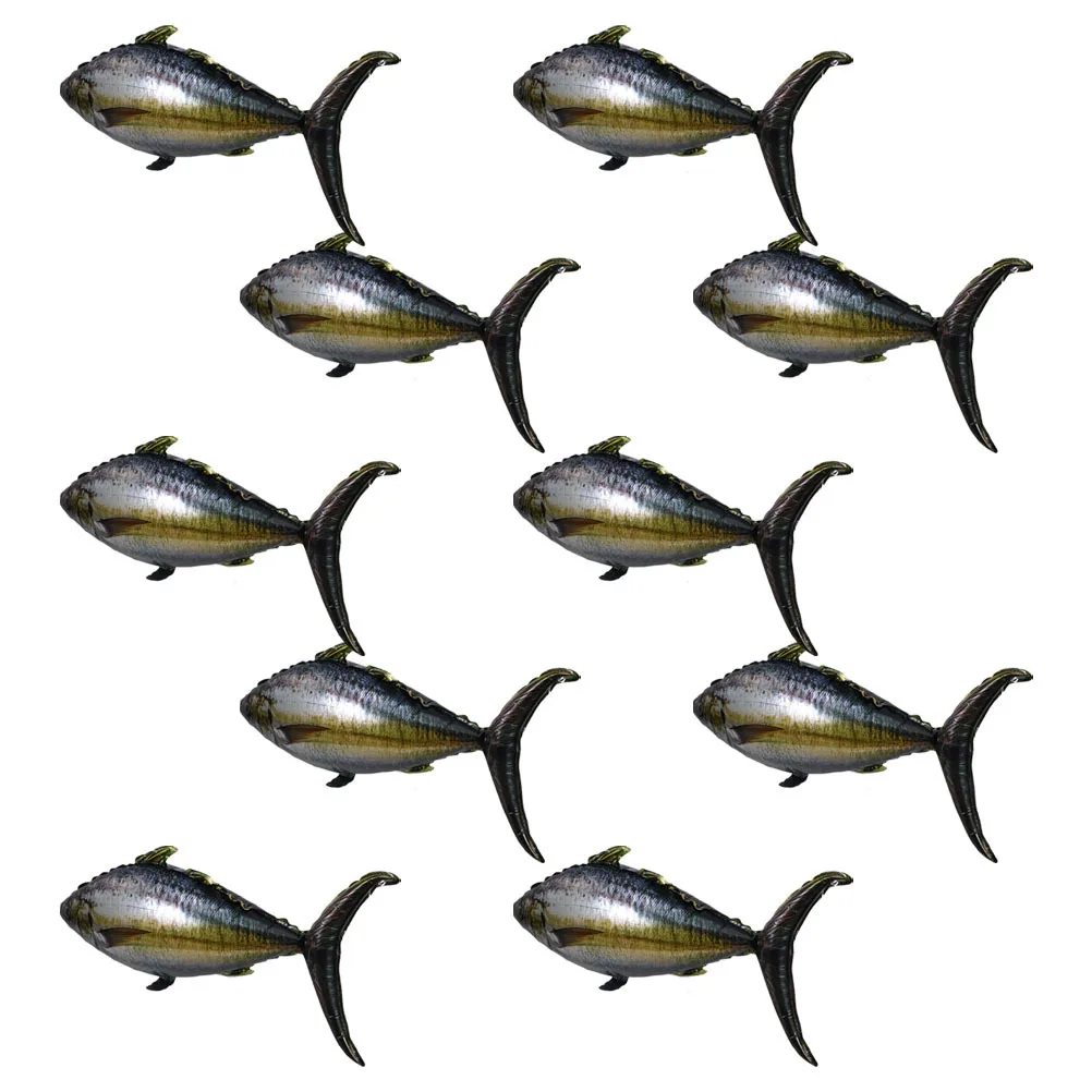 

10Pcs Large Fish Balloons Realistic Tuna Shape Reusable Foil Material for Tropical Party Outdoor Celebrations Marine Theme Decor