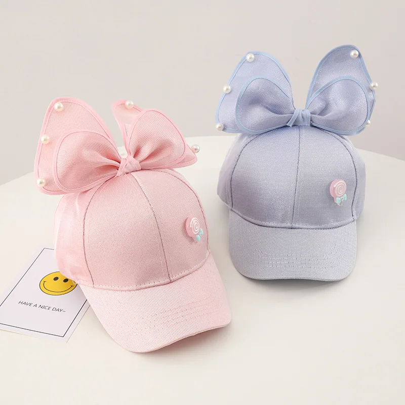 2021 Spring/Summer New Sunscreen Parent-Child Cute Fashion Bow Peaked Cap Children Hat Baseball Cap Sun Hat