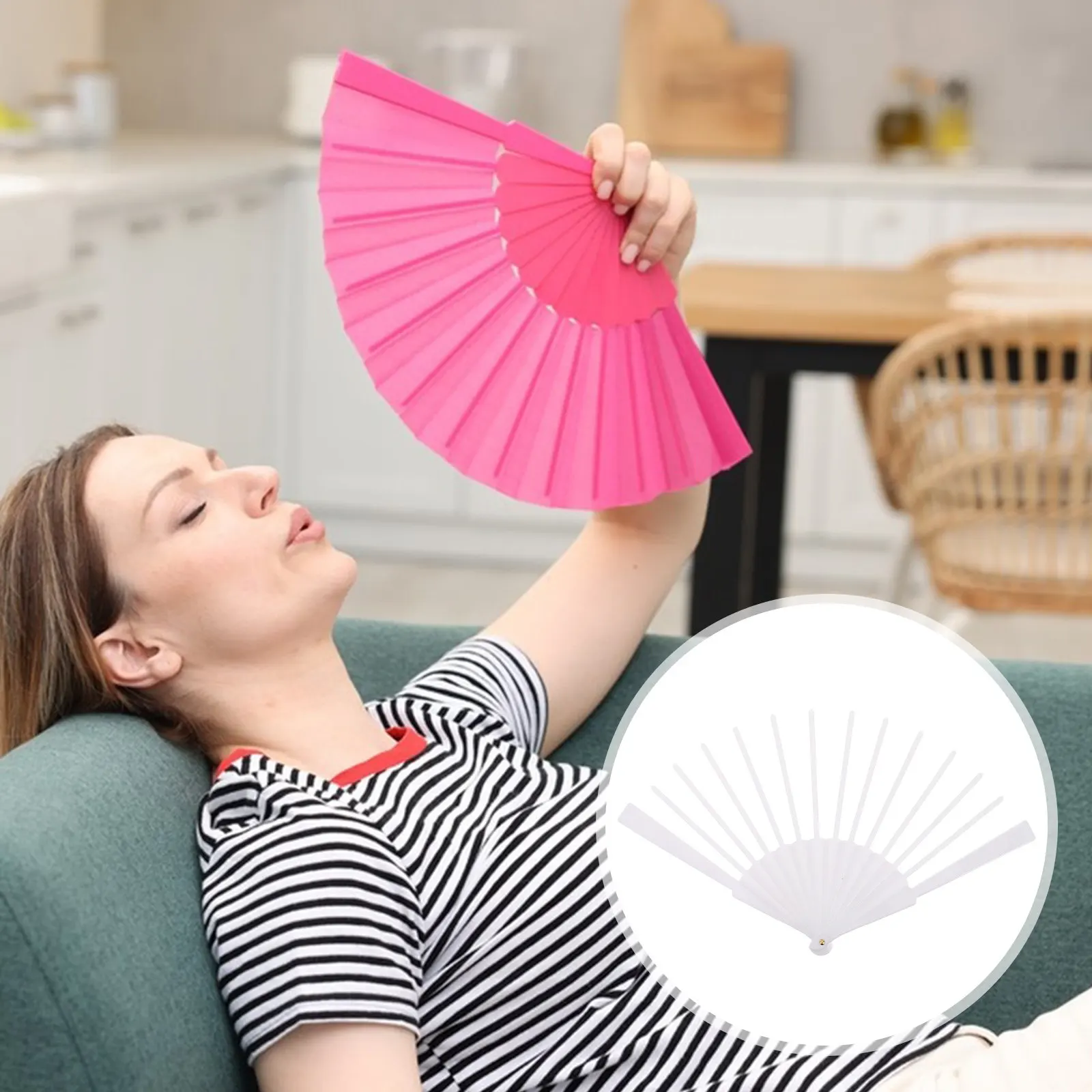 

Craft Fan Frame with Sturdy Rib Structure Foldable Handheld Fan DIY Kit for Weddings Home Decor Sewing Art Crafts