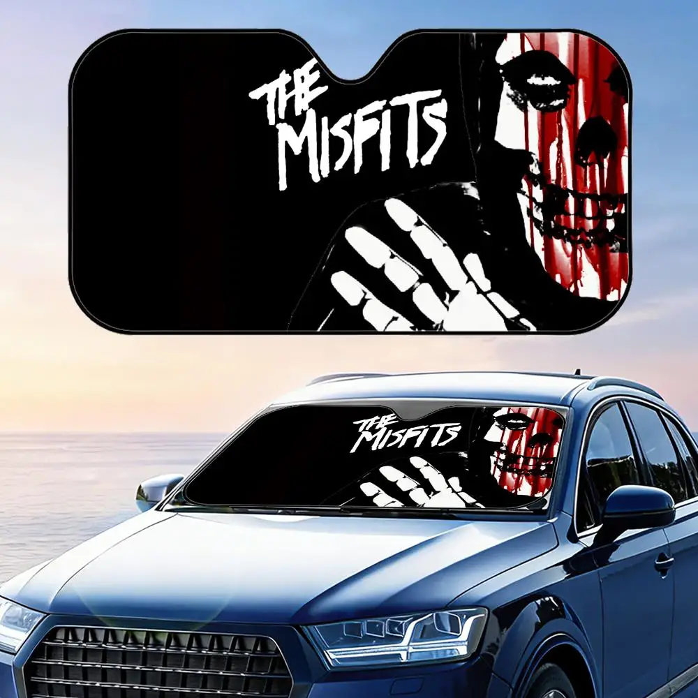 

Punk Rock M-Misfits Sun Visor Foldable Car Windshield Sun Shade UV Protection Reflective Heat Insulation Reusable Cover