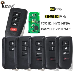 KEYECU 312 / 314.3MHz FCC ID: HYQ14FBA Board: 281451-2110 AG Smart Card Remote Key Fob for Lexus LX570 NX200t NX300 NX300h