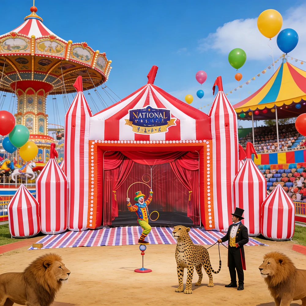 

Надувная цирковая арка с логотипом на открытом воздухе, карнавальная входная арка, надувная цирковая палатка для цирковых мероприятий и украшений