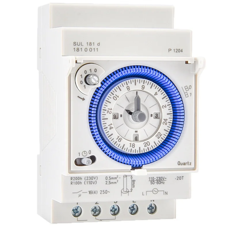 

Industrial Time Control Switch 24-Hour AC110-230V CNC Sul181d Track Installation Mechanical Timer Time Relay-AS97