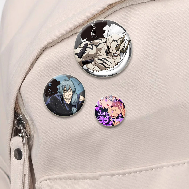 Satoru Gojo,Itadori Yuji.Kugisaki Nobara,Fushiguro Megumi Badge Anime Cartoon Brooches Cute Enamel Pins for Backpack Clothes Hat