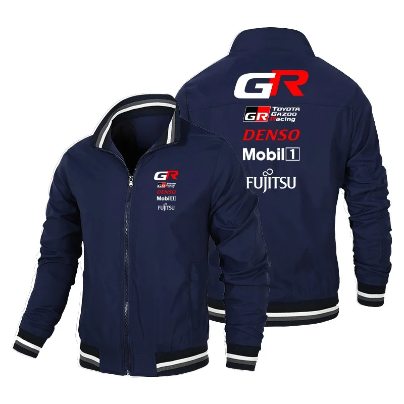 Spring and Autumn Toyota GR Logo Men's Outdoor Sports Solid Color Casual Cardigan Zipper Jacket/Extreme Racing Suit Jacket