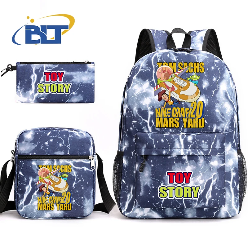 MINISO Toy Story Printed Student Schoolbag Set Children's Pencil Bag Shoulder Bag Backpack Three-piece Set