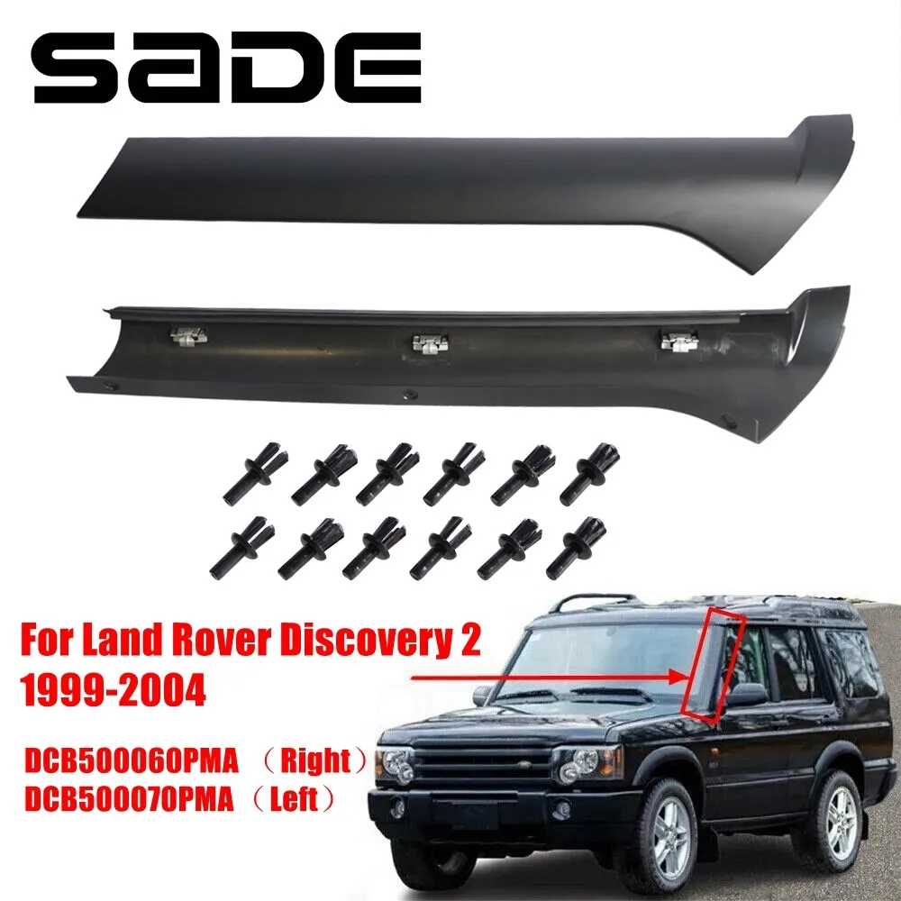 1 para prawa i lewa strona przednia szyba zewnętrzna listwa ozdobna do Land rovera Discovery 2 1999-2004 DCB500060PMA DCB500070PMA
