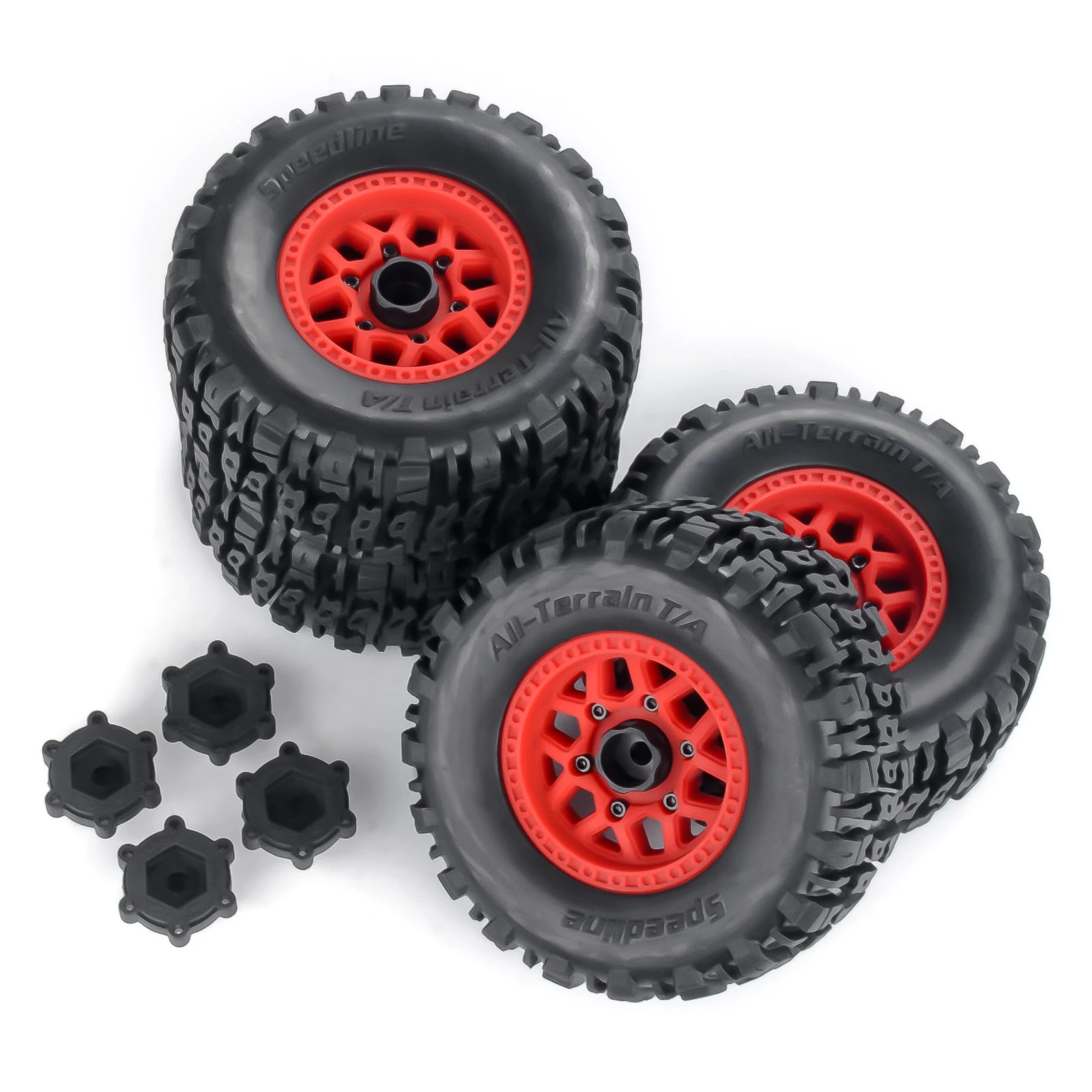 PYFORE Durchmesser 110 geeignet für 1/10 Verhältnis 1/12 Kurz-LKW-Reifennabe RC-Auto-Reifen 4 Stück W277