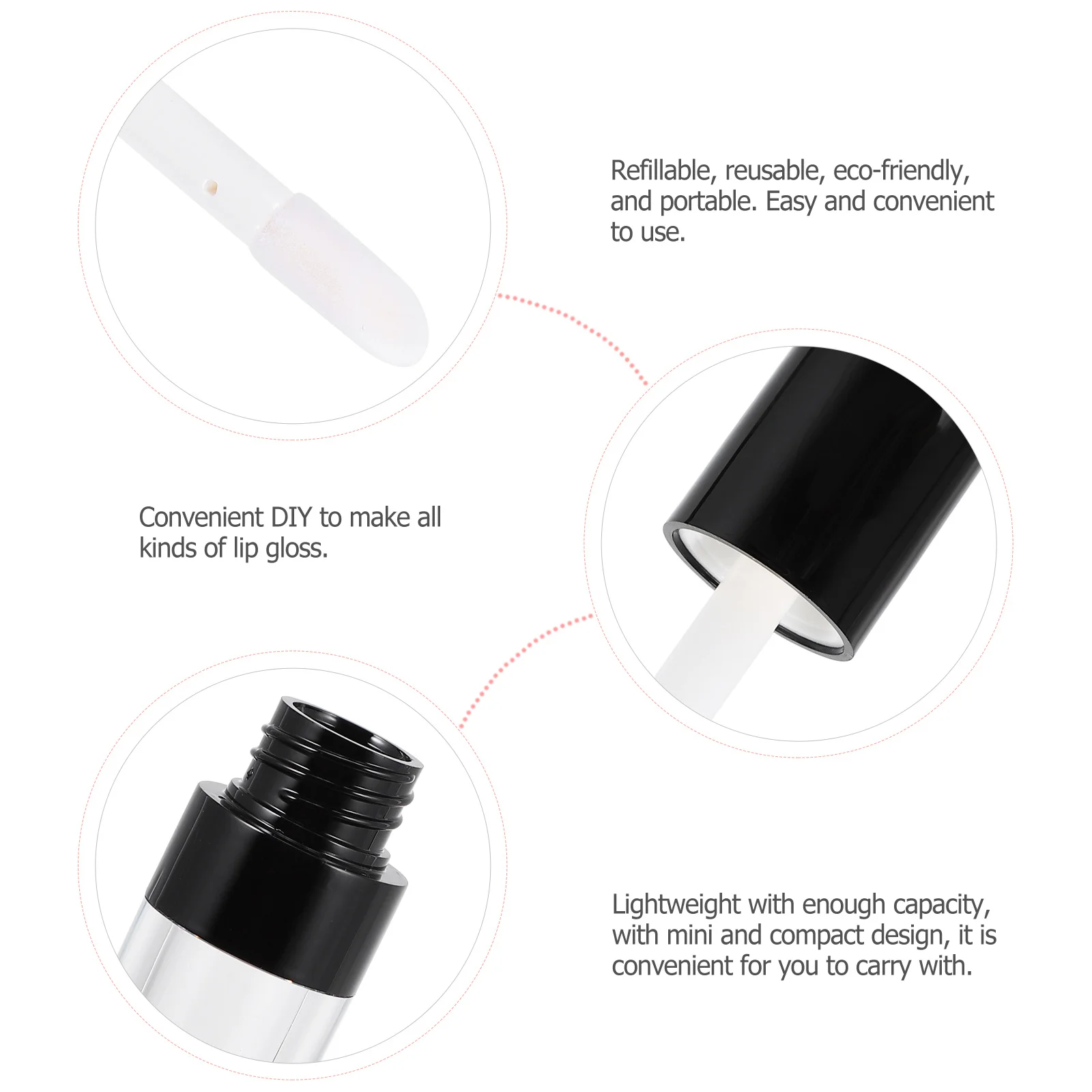 10 Pz 8 Ml Bottiglie di Lucidalabbra Riutilizzabili Contenitore Da Viaggio Leggero per Balsamo per le labbra Crescita Delle Ciglia Campioni di Olio di Stoccaggio Riutilizzabile ABS