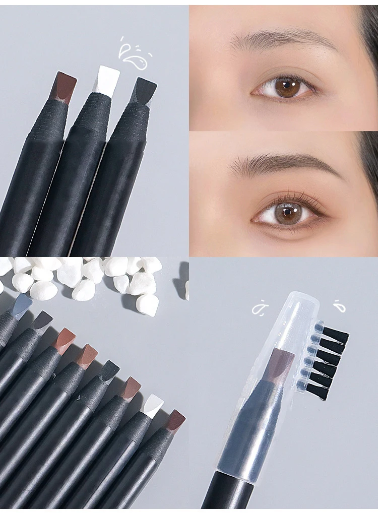 5pcs Eyebrow Pencil High Quality Professional Makeup White Black Waterproof Brown HaoZhuang Pull Eyebrow Tattoo Wholesale