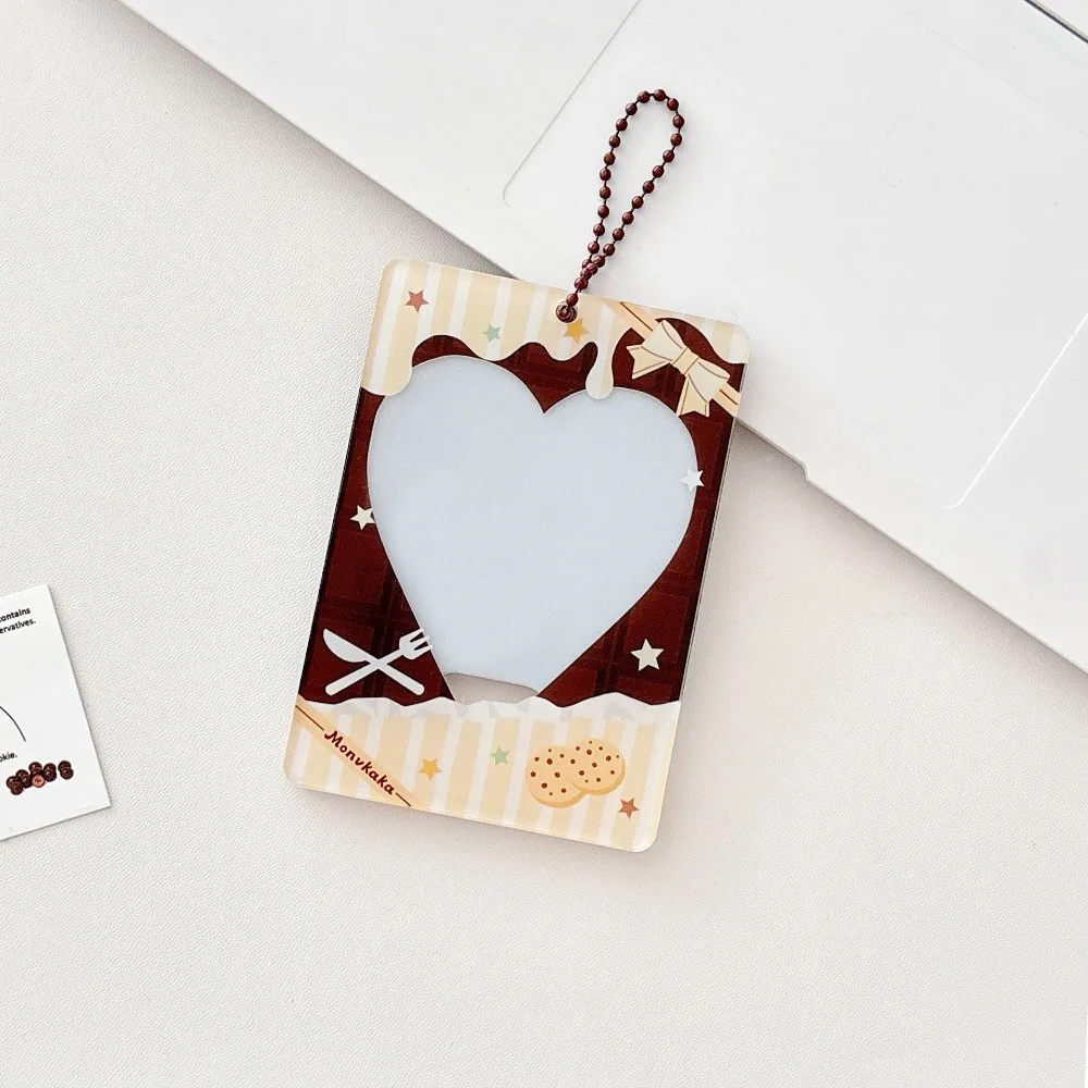 

New 3 Inch Photocard Holder Acrylic Mini Keychains Chocolate Food Series Gift Idol Photo Holder