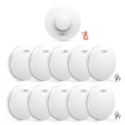 CPVAN Smoke Detector Connectable with Heat Alarm 10 Years Life Homekit Interlinked Wireless Fire Detector