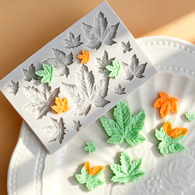 Maple Rose Leaves Silicone Sugarcraft Mold Resin Tools Cupcake Baking Mould Fondant Cake Decorating Tools