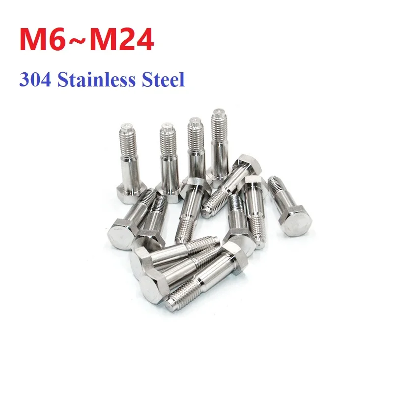 M6 M8 M10 M12 M14 M16 M24 304 Stainless Steel Hex Head Shoulder Screws Bearing Bolt Plug Stuff Screw Positioned Shaft Bolts