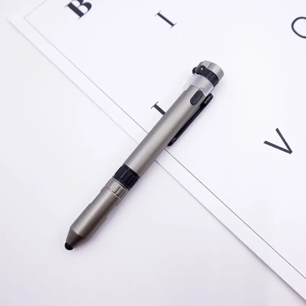 

Portable 6-In-1 Multi Function Pen Ballpoint Pen LED Light Flashlight Pen Compass Compact Screwdriver Pen Outdoor Survival