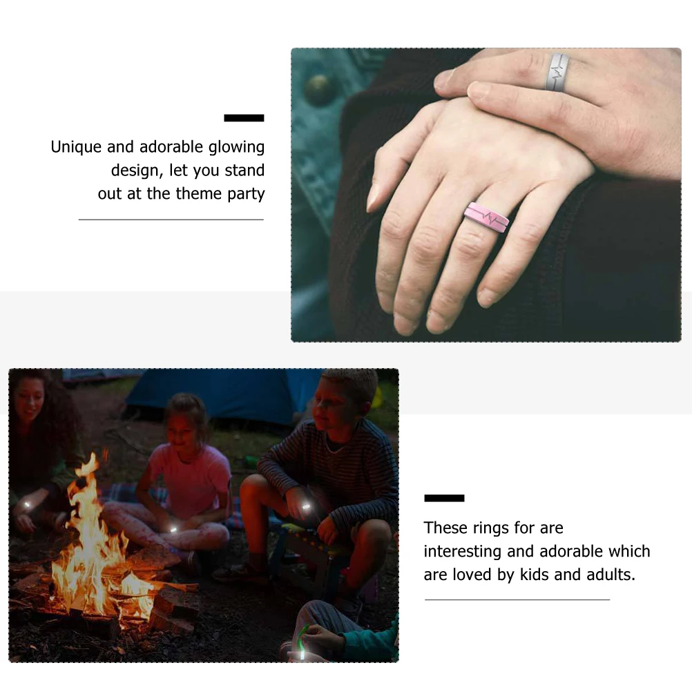 

6 Pcs Luminous Ring Glow Toys Flashing Light Up Finger Rings Stick Trend Party Favor