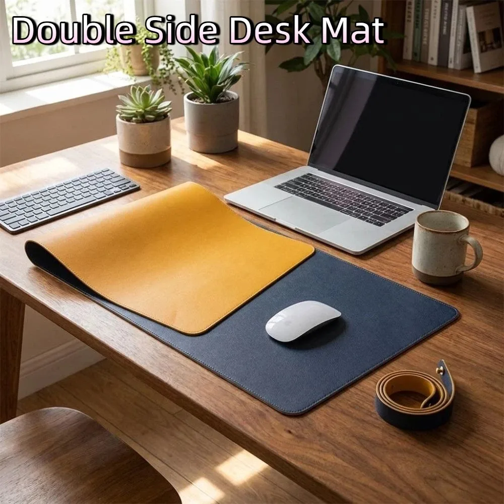 PU Leather Double Side Desk Mat Waterproof Soft Nail Art Table Mat Collapsible Anti-Slip Foldable Mouse Pad Gaming Desk