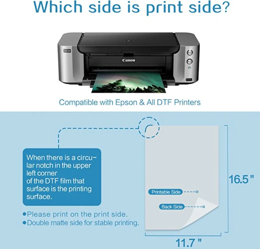 WOWOCUT DTF Powder Film Sublimation Printer 300g White Digital Hot Melt Adhesive & A4 100Pcs Direct To Film Iron-on All Fabrics