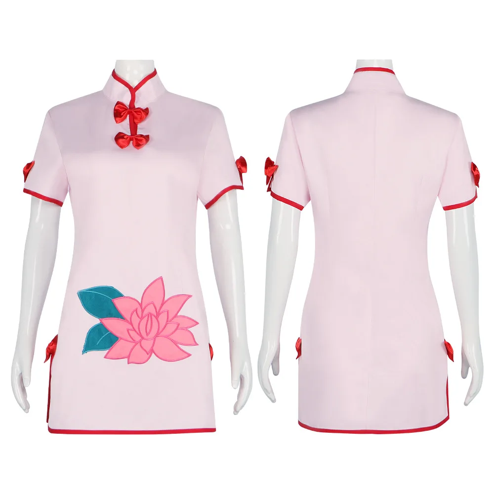 

Ranma 1/2 Shampoo's Cheongsam Cosplay Costume Pink Short Skirt Maid Outfit 2D Cosplay