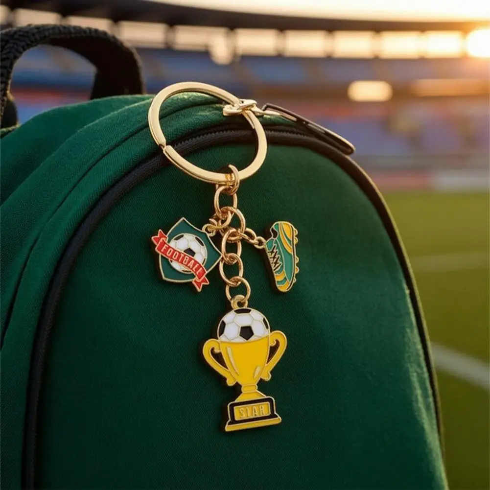 Football Keychain Soccer Pendant Football Jersey Keychain with Enamel Color Lightweight Sports Fan Accessory Durable for Fans