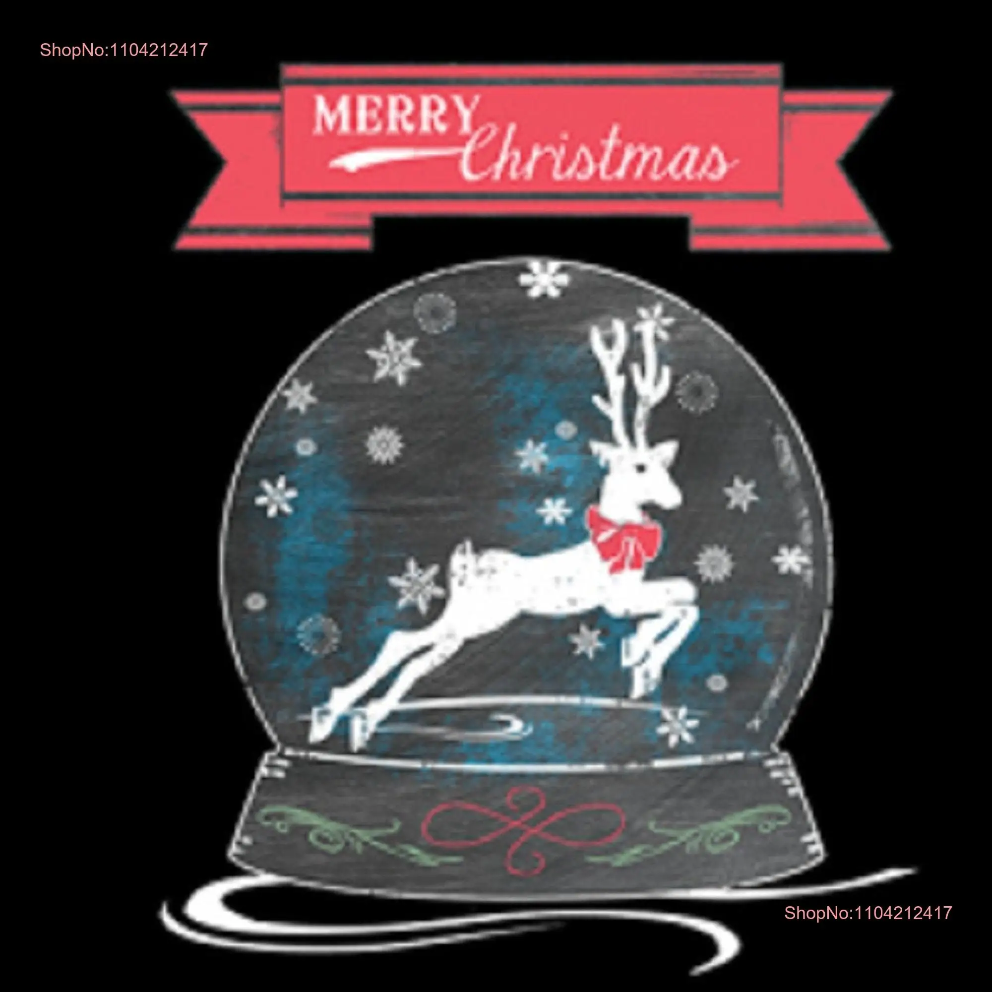 Christmas T Shirt Reindeer Snow Globe SweaT Available On Request 116c long or short sleeves