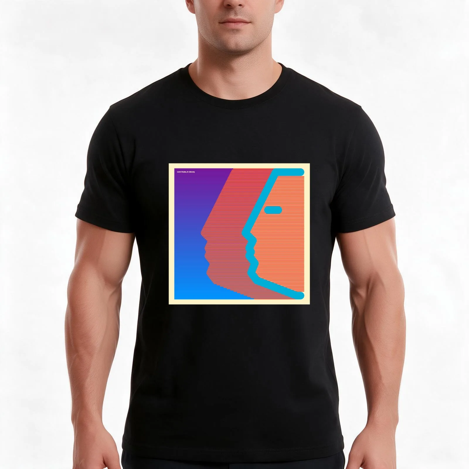 Com Truise In Decay Album Cover T-Shirt, Summer Casual Cotton Tee, Oversized Streetwear Tops, Vintage Graphic Print, 100% Cotton