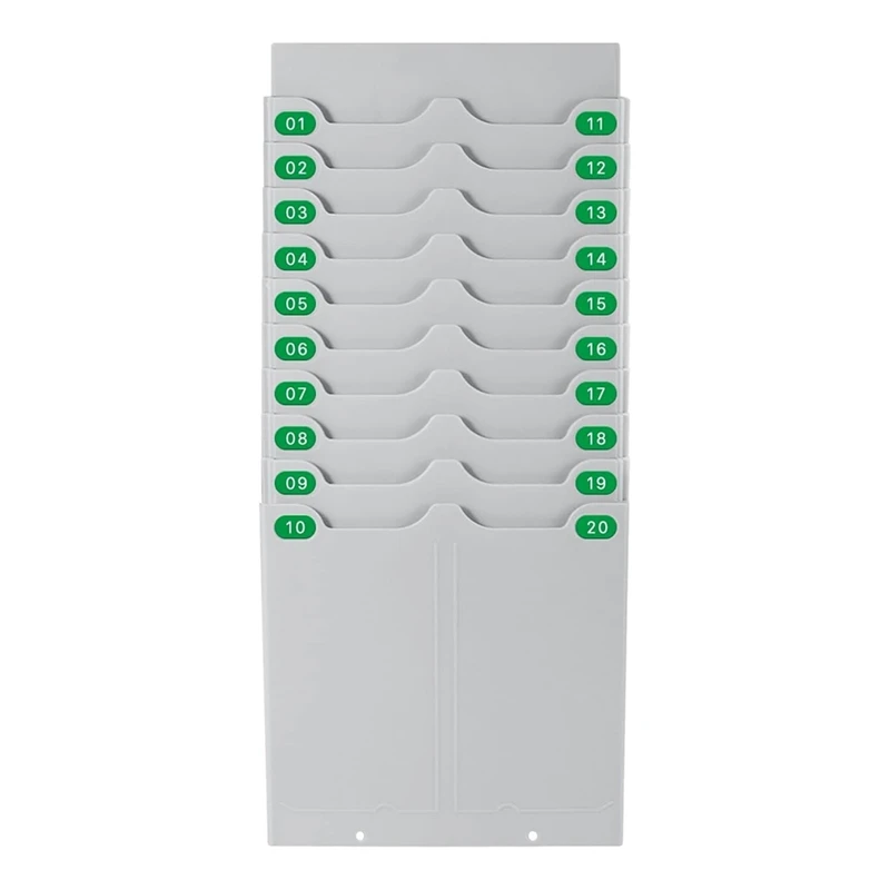 T04C-Retractable Attendance Rack Punch Card Holder Attendance Card Holder 20 Position Punch Card Holder Card Holder Employee