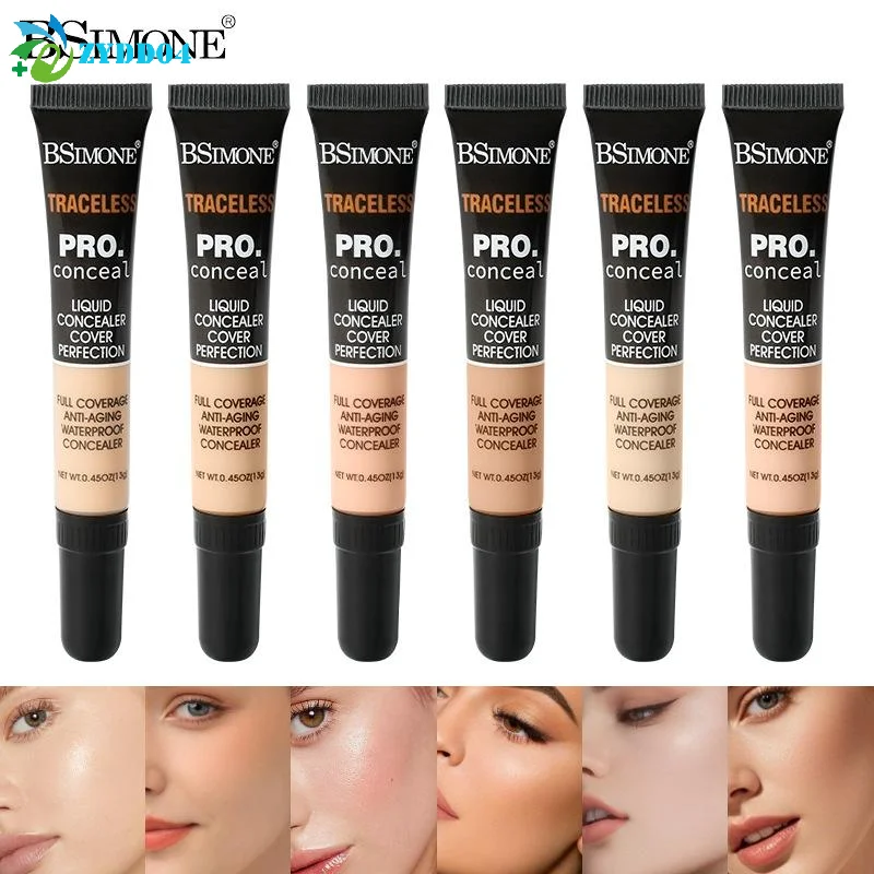 ● 13g professionele concealer flexibele concealer hydraterende vloeibare foundation om donkere kringen en acnevlekken te bedekken