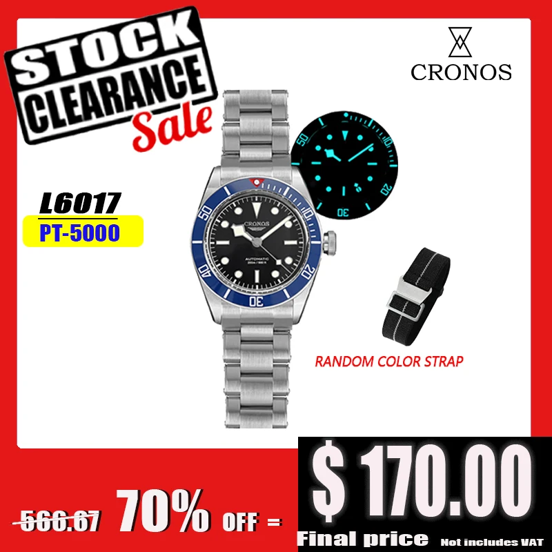 

Cronos Роскошные мужские часы 41 мм Diver BB58 Автоматические наручные часы Женские концевые звенья с сапфировым стеклом 20 бар Водонепроницаемые BGW-9 Lum L6017