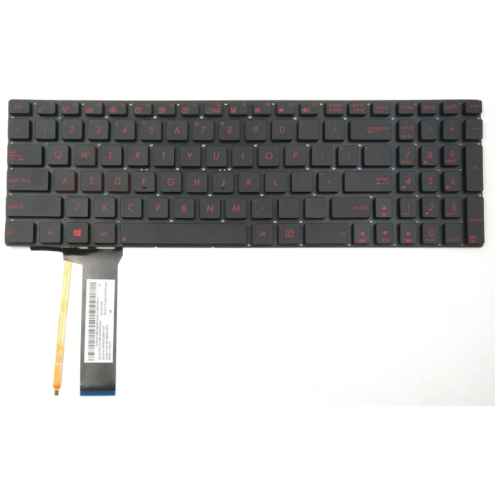 Новая клавиатура для ноутбука Asus N56VM-S3129V N56VM-S3151V N56VM-S4032V N56VM-S4125V N56VM-S4157V Series без рамки с подсветкой