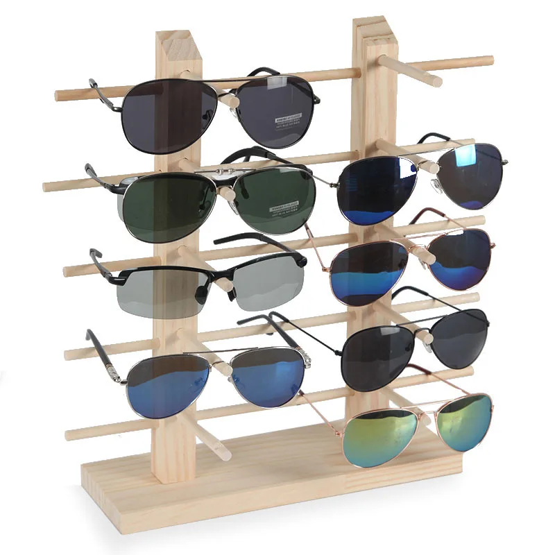 Multi Layers Wood Sunglass Display Racks Shelf Eyeglasses Show Stand Jewelry Holder for Multi Pairs Glasses Showcase Women