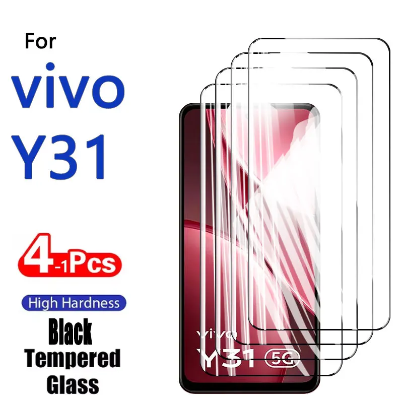 1-4 قطعة HD واقيات الشاشة ل Vivo Y31 Y 31 6.68 "الزجاج المقسى الكريستال عالية الألومنيوم المضادة للخدش بصمة صديقة