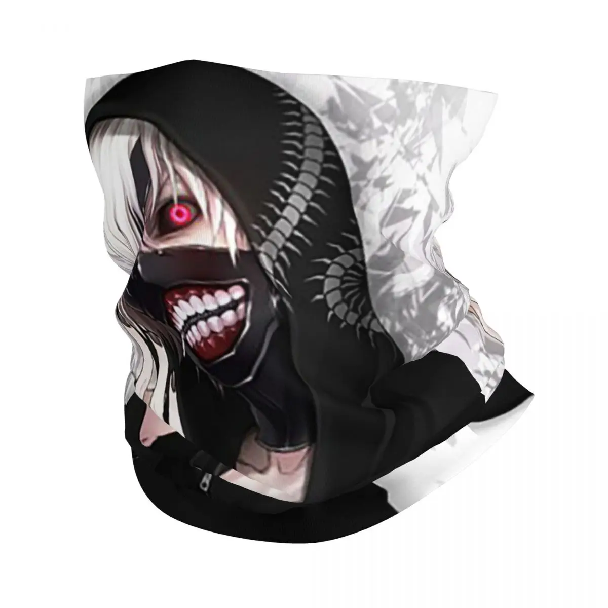 Unisex japonês Anime Máscara Facial Cachecol, Tokyo Ghoul Bandana, Capa de Pescoço Unisex, Kaneki Ken Impresso, Multi-uso, Ciclismo, Caminhadas