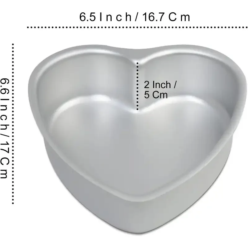 set of 3 Heart-shaped cake pan,6 inch heart-shaped cake tin, aluminum, for weddings, parties (6 x 2 Inch,Set of 3)