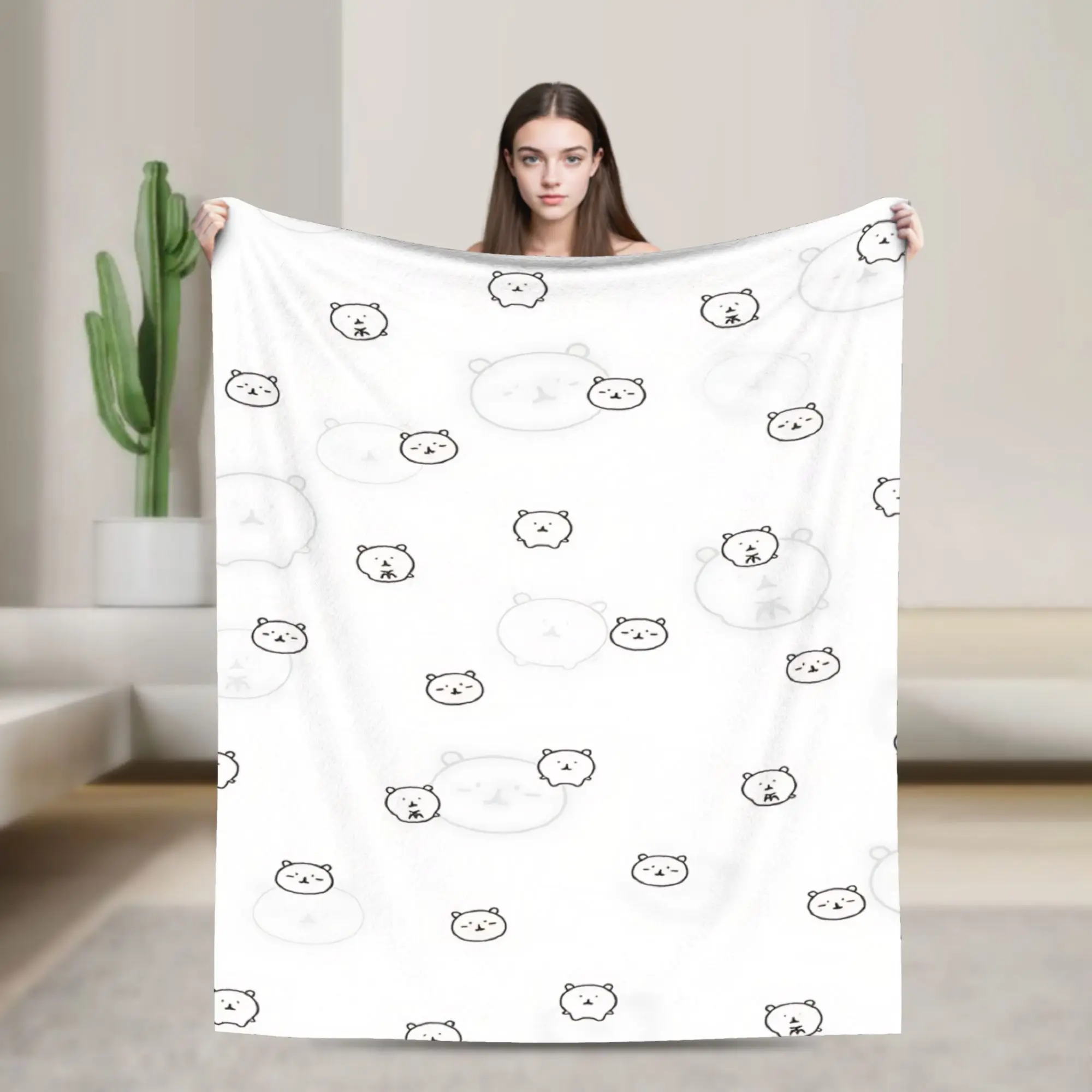 Joke Bear Blanket  Warm Soft Funny Plush Bedding Throws For Couch Chair Sofa Bed Decorative Flannel Bedspread Bed Cover