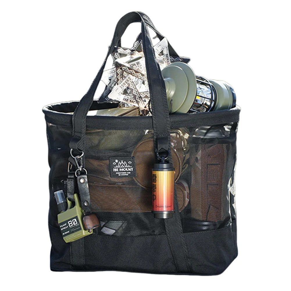 

Сетчатая сумка для кемпинга, вместительная, с ручками, дышащая, для путешествий и пикников на пляже