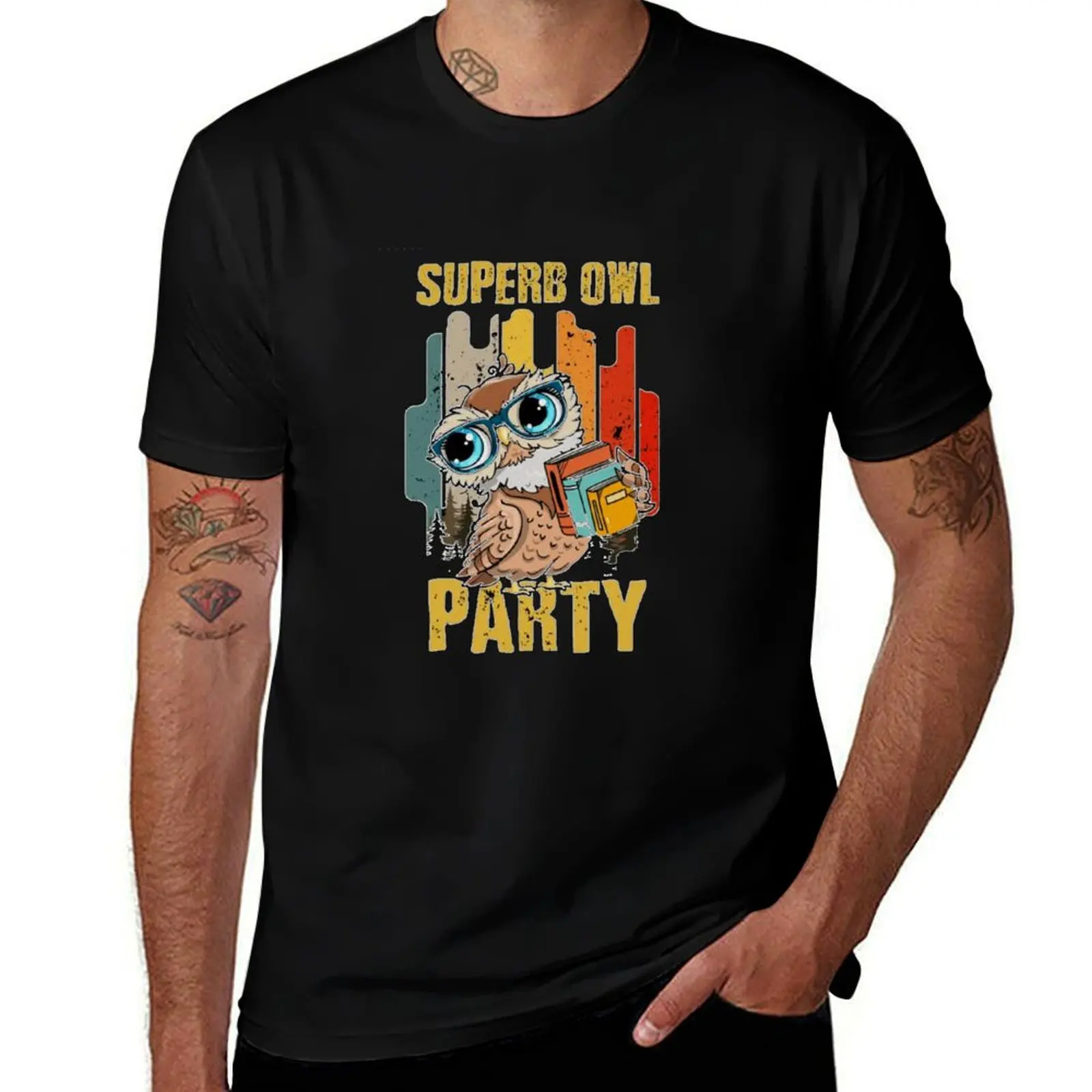 Superb Owl Party T-Shirt Anti-Fade Casual Tee Shirt T-Shirt