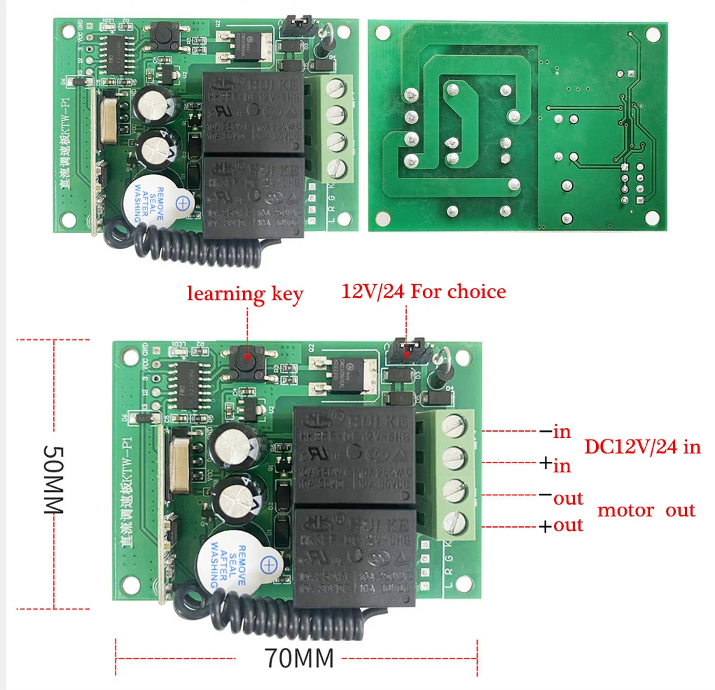 Control remoto inalámbrico para mesa de comedor, regulador de velocidad giratorio de 12V y 24V CC, controlador de motor de mesa