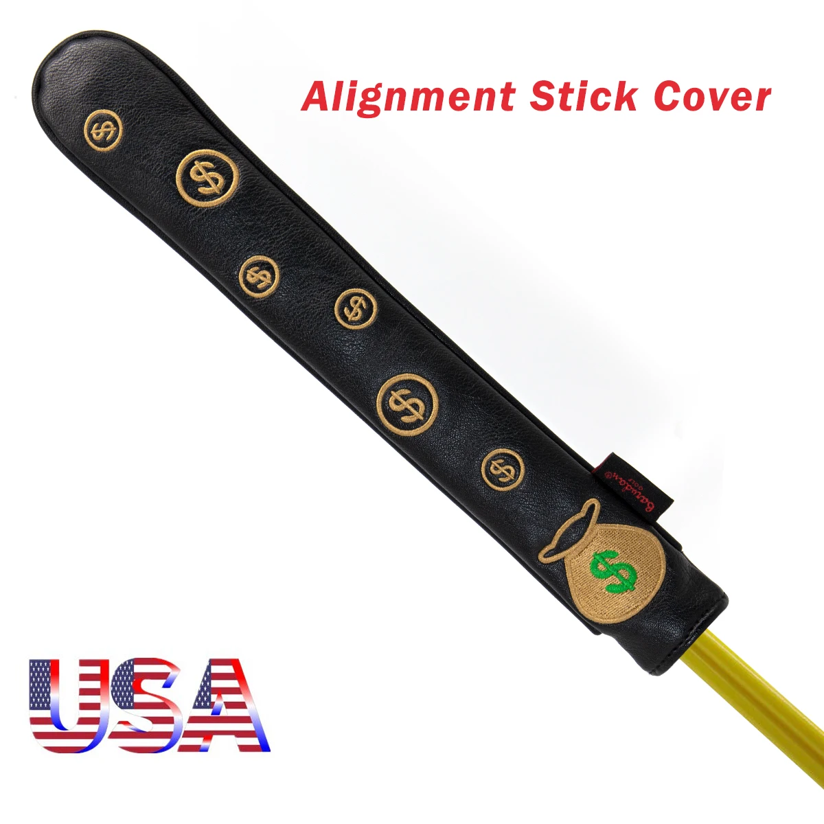 Golf Alignment Stick Cover Leather Perfect Cover for Alignment Sticks Alignment Sticks Holder Golf Club Protector Holds 2 Sticks