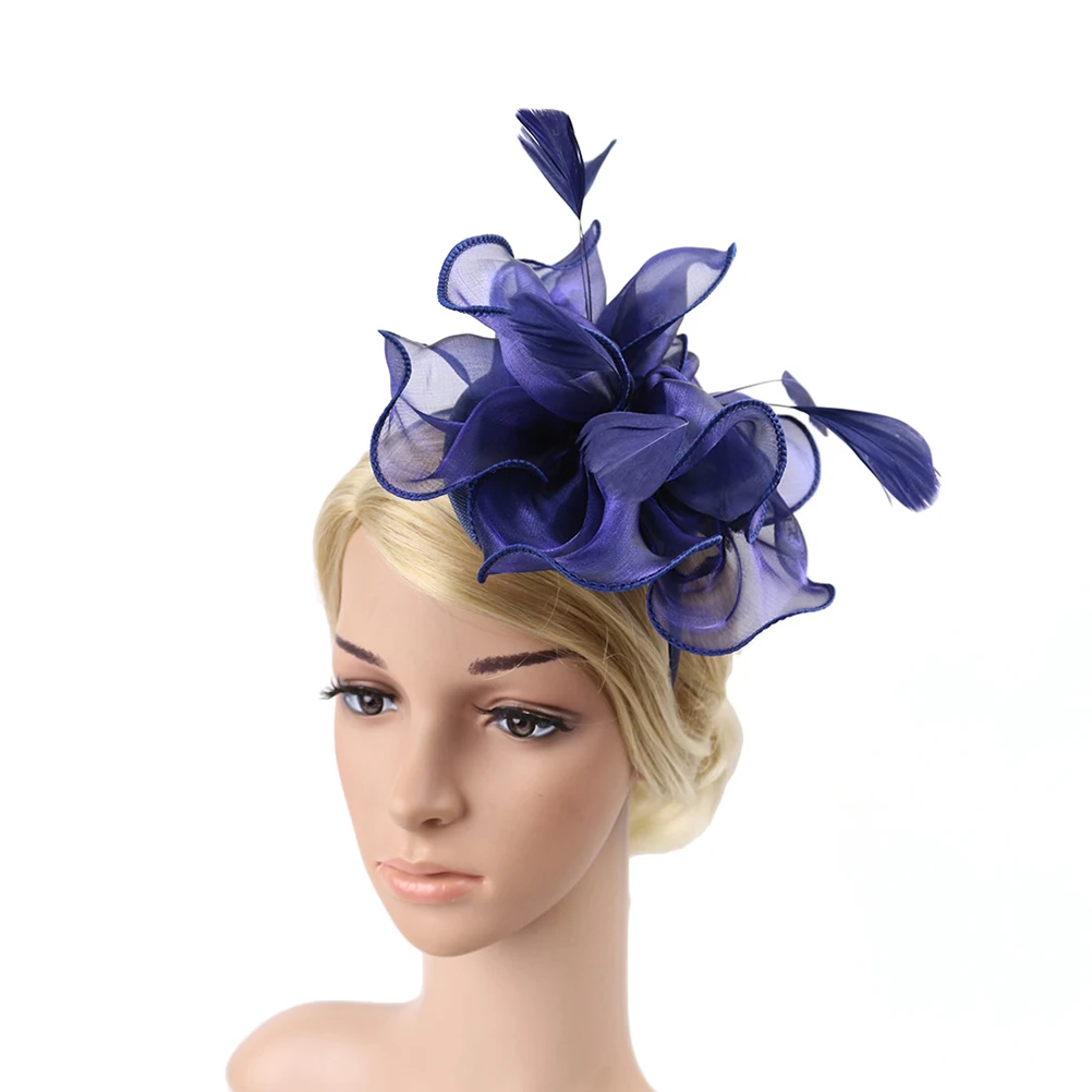 

Luxury Head Band Handmade Organza Headdress Wedding Hair Accessories Coffee Elegant Bridal Headband For Party