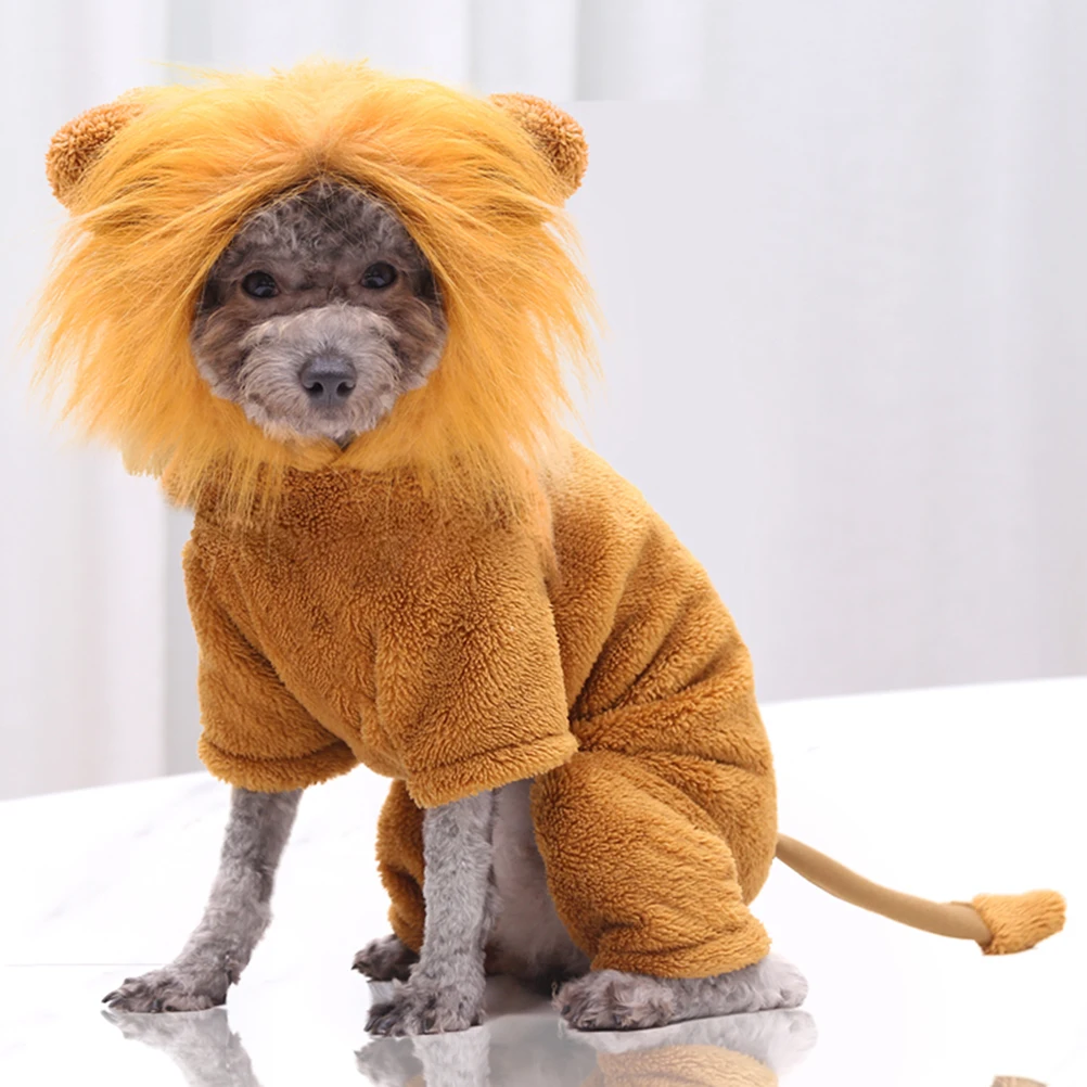 

Long-Lasting Lion Cosplay Outfit Dog Clothes Warm Costume For Festive Celebrations