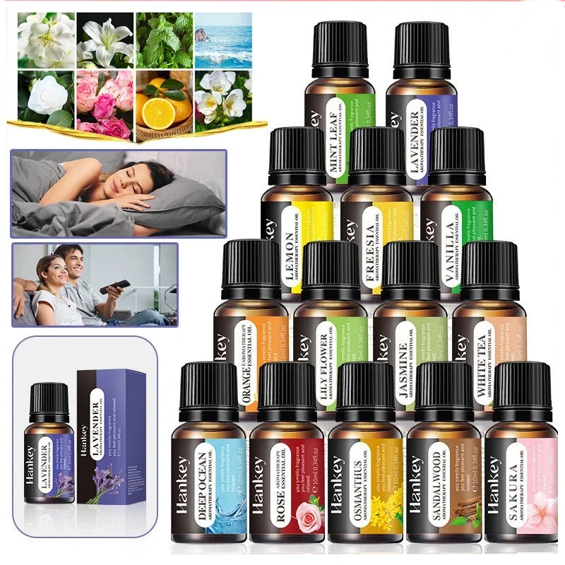 10ML Aromatherapy Essential Oil Blend, Water-Soluble for Humidifier & Fireless Aromatherapy, Refill Set for Fragrant Ambiance