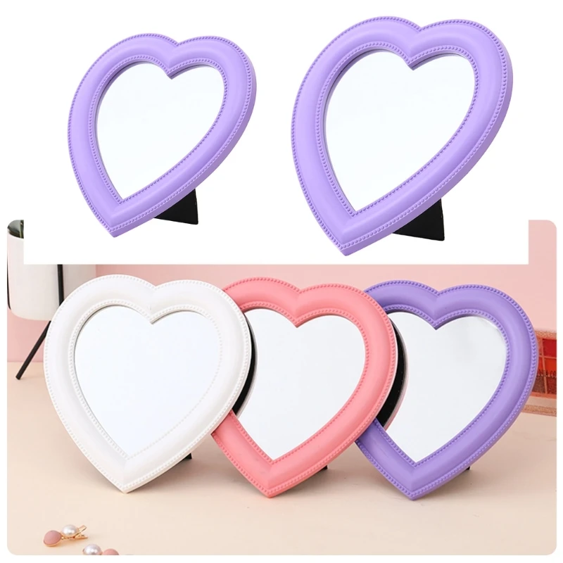 Makeup Mirror Heart Shaped Wall Desktop Mirror Cosmetic Vanity Mirror for Women Drop Shipping