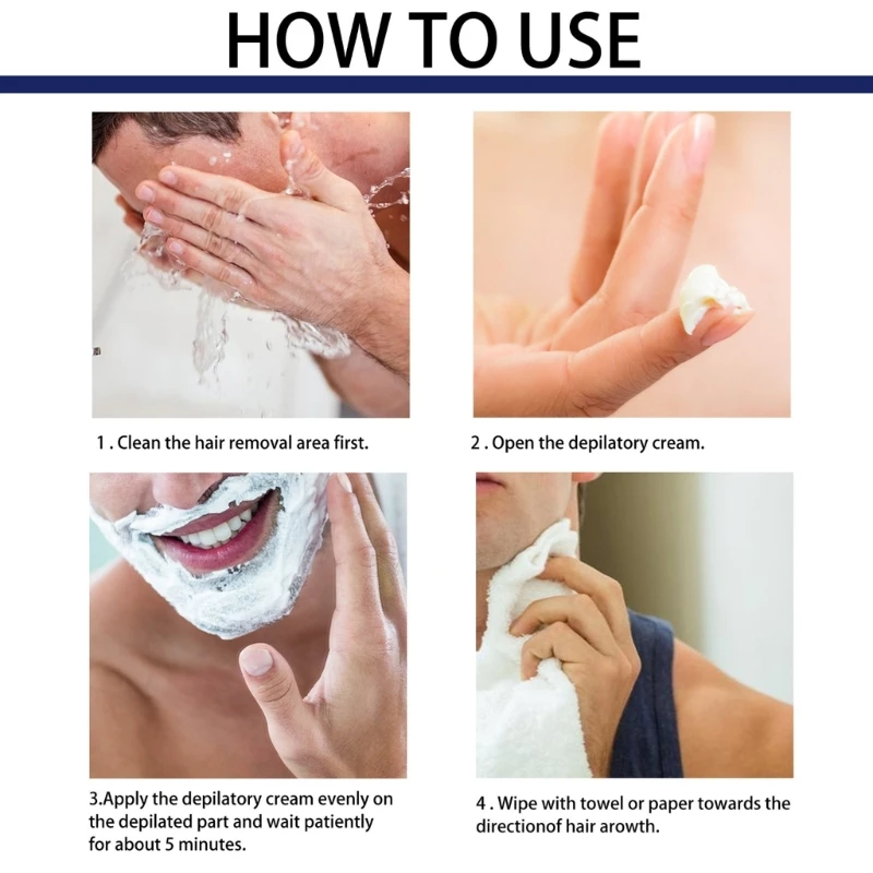 Crema para depilación barba, crema depilatoria indolora eficaz para hombres, papá, 60ml, envío directo